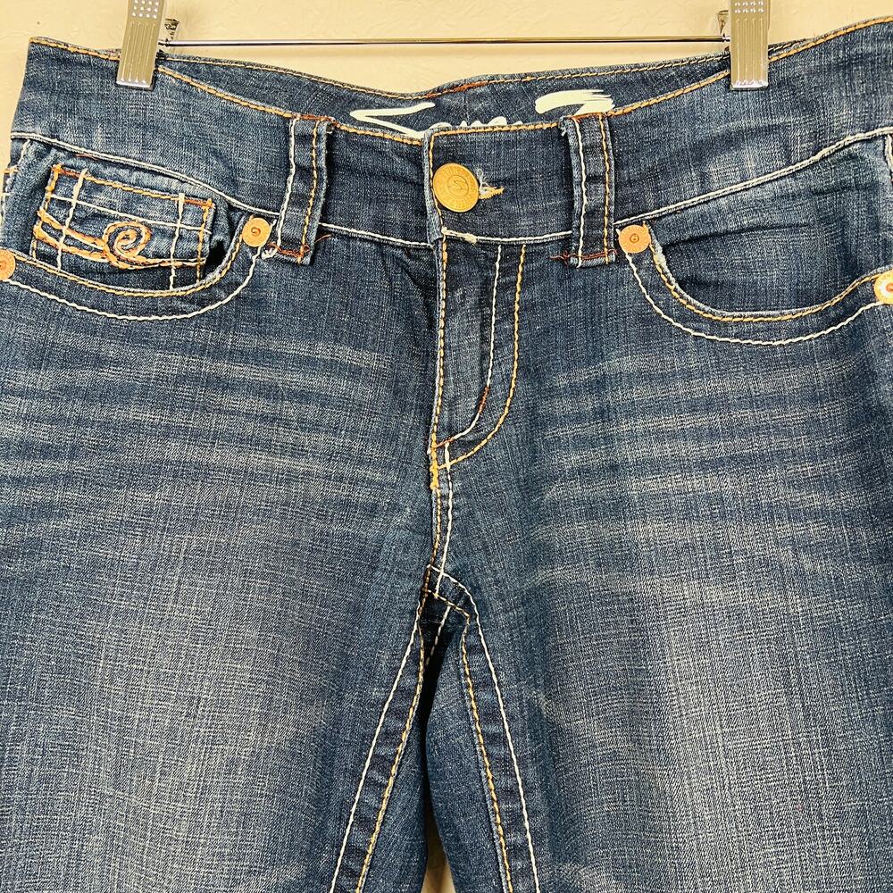 Seven7 Bootcut Dark Wash Jeans Blue Denim - 8 - Picture 2 of 5